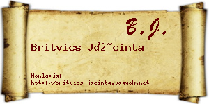 Britvics Jácinta névjegykártya